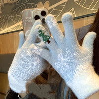 Cozy Festive Fleece-Lined Knit Fingerless Gloves