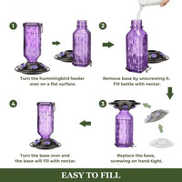 24oz Leak Proof Glass Hummingbird Feeder
