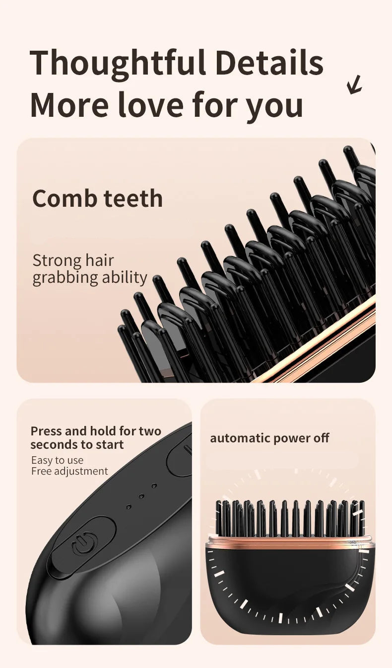 Cordless 2-in-1 Portable Ceramic Hair Straightener - Travel-Ready