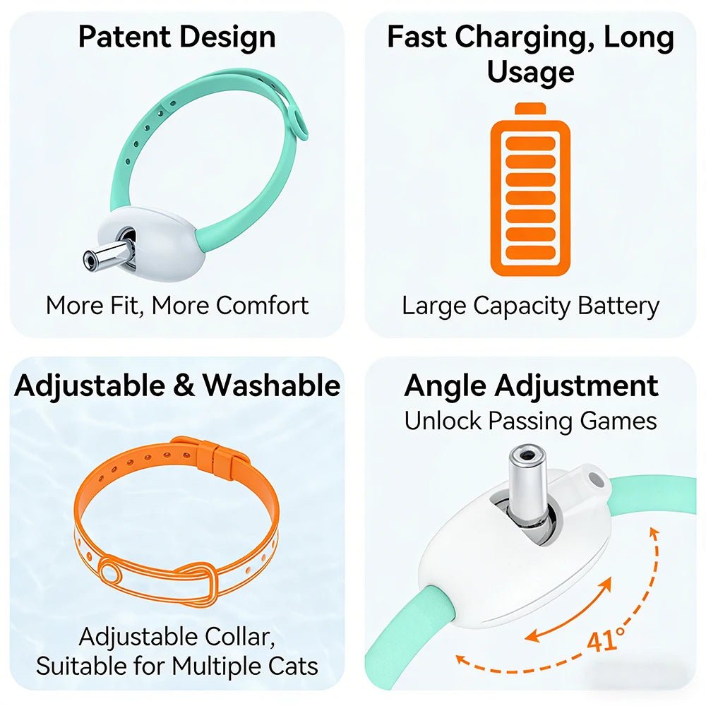 USB-Charging Interactive Laser Cat Collar for Hours of Fun