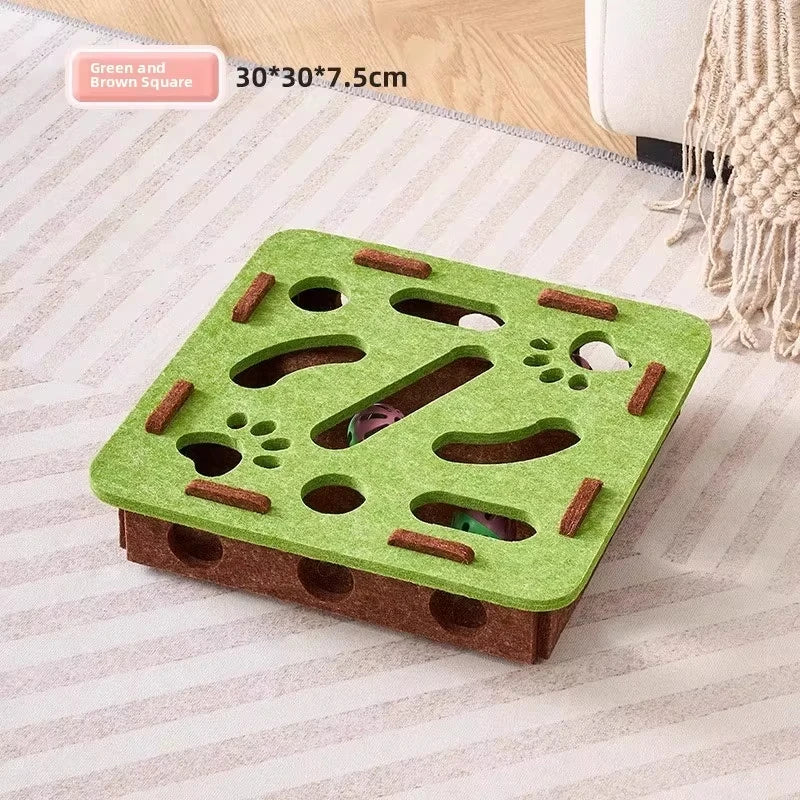 Cozy Felt Interactive Cat Puzzle Box — Engaging Toy for Curious Cats