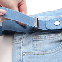 Sleek Adjustable Elastic No-Buckle Belt — Invisible, Seamless Fit