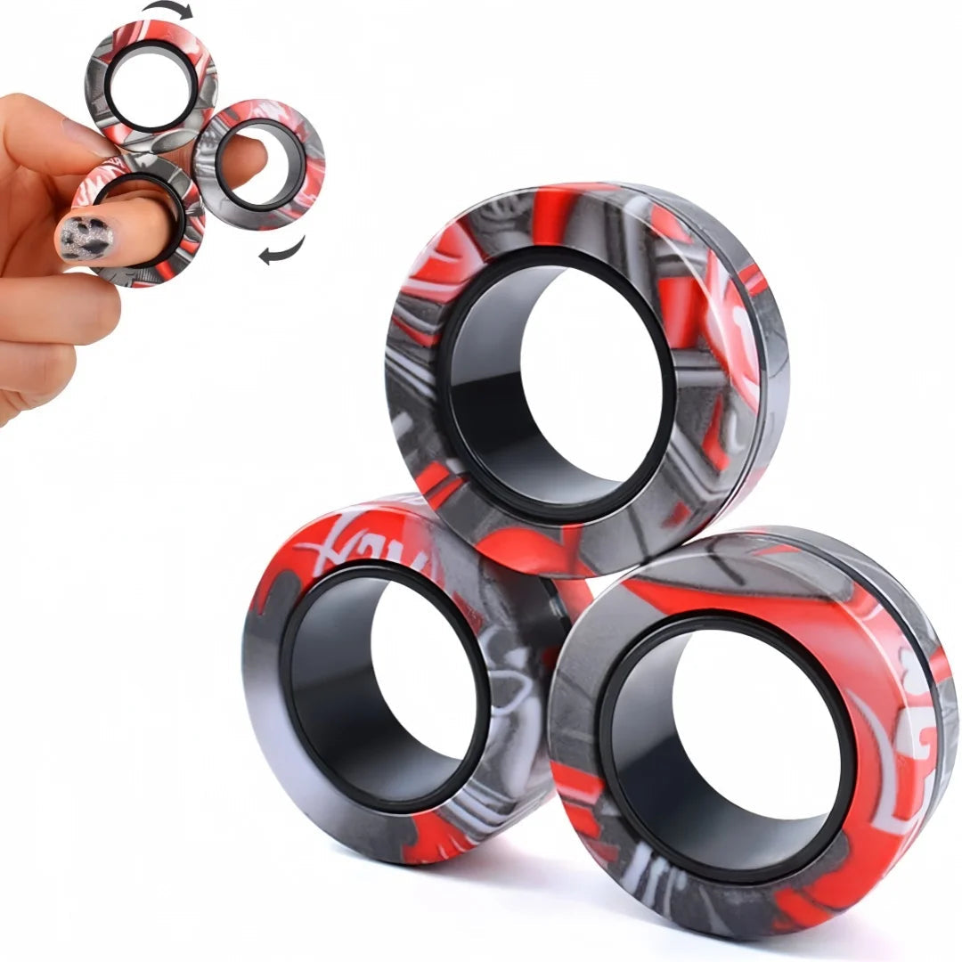 Magnetic Fidget Ring Spinner Set for Stress Relief and Focus