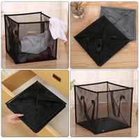 Portable Foldable Mesh Laundry Hamper with Easy-Grab Handles