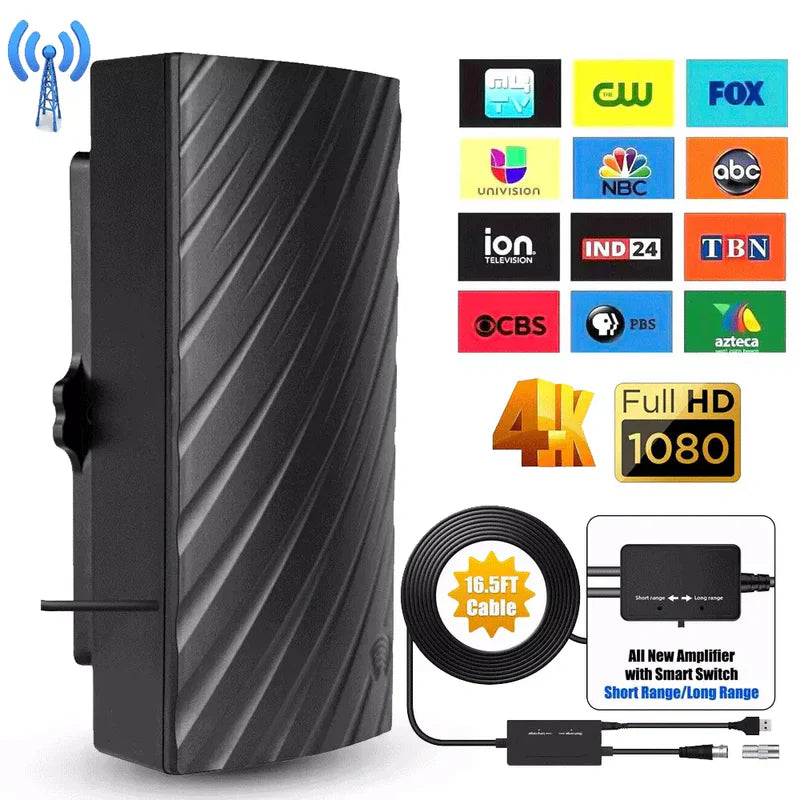 Ultra-Long Range Indoor HDTV Antenna, 4K Digital - Up to 600 Miles