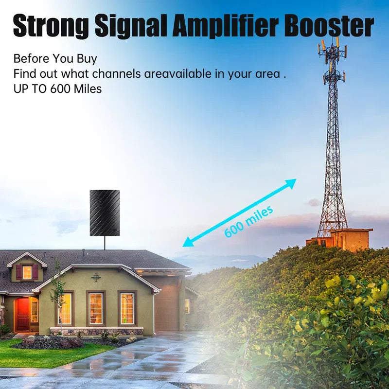 Ultra-Long Range Indoor HDTV Antenna, 4K Digital - Up to 600 Miles