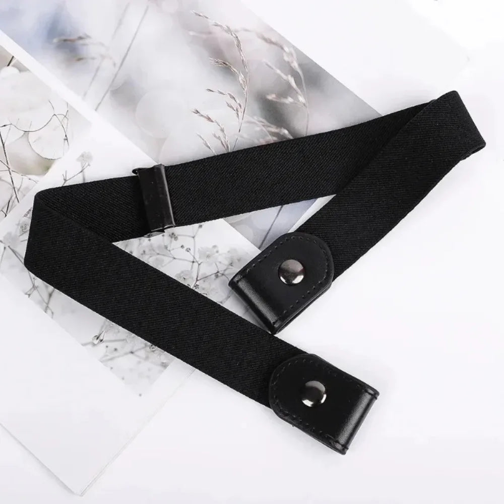 Sleek Adjustable Elastic No-Buckle Belt — Invisible, Seamless Fit