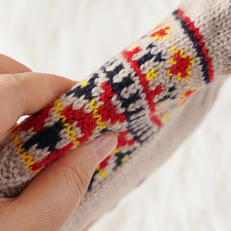 Cozy Snow-Patterned Warm Winter Socks