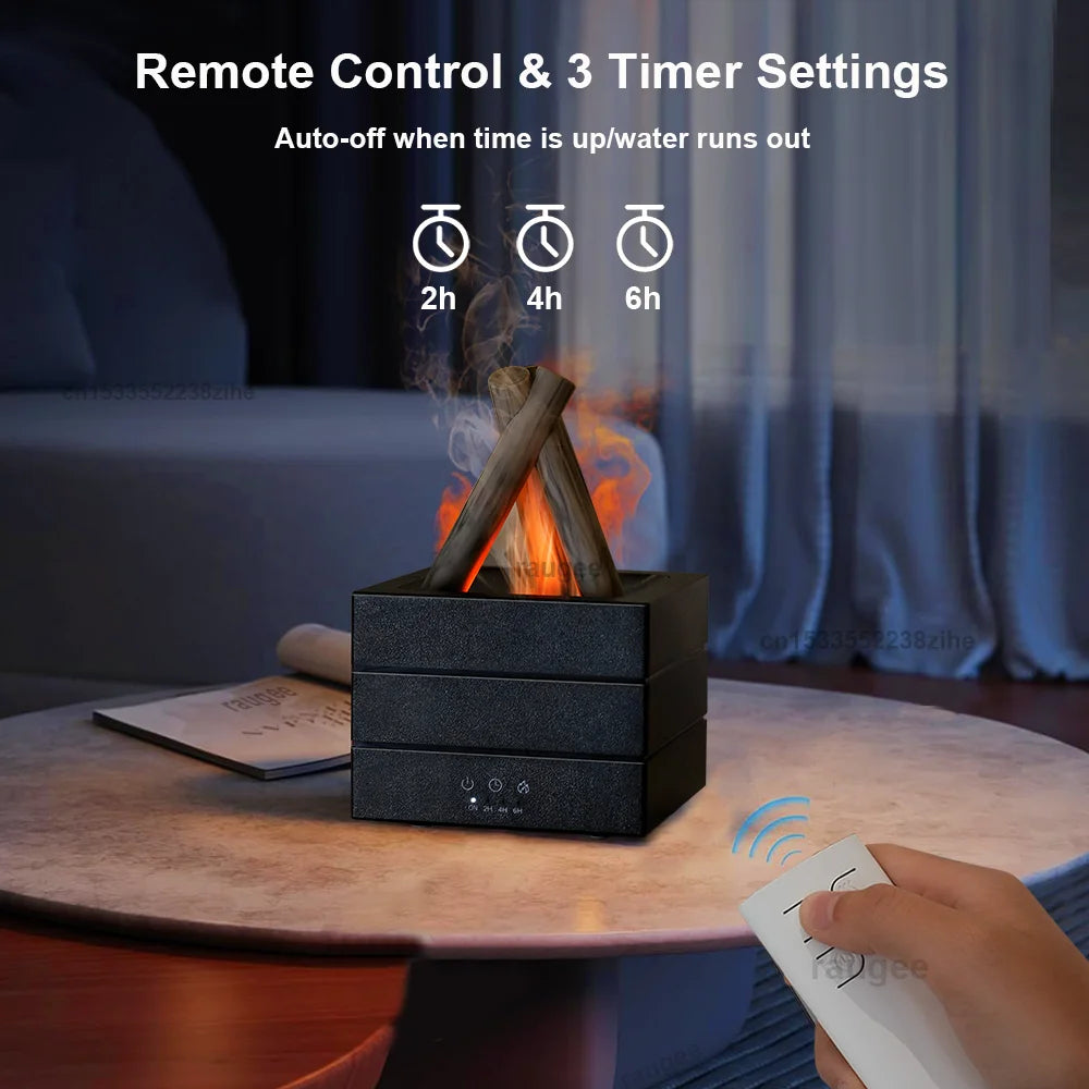 Realistic Flame Aroma Diffuser & Humidifier for Cozy Ambience