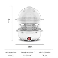 Dual-Tier Multifunctional Electric Egg Cooker — Steam, Boil, Poach and More