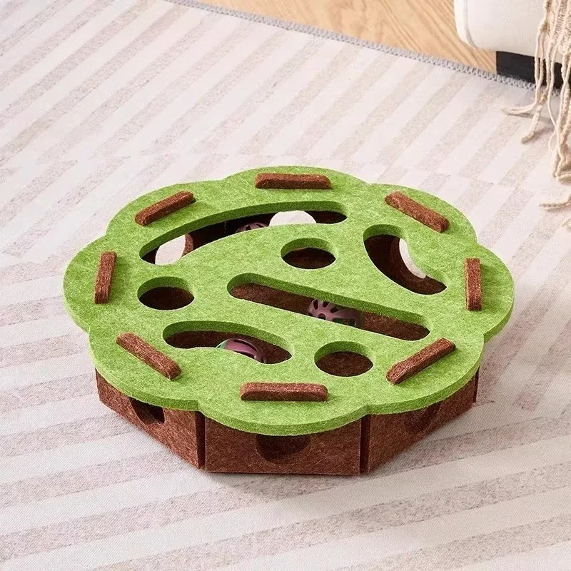 Cozy Felt Interactive Cat Puzzle Box — Engaging Toy for Curious Cats