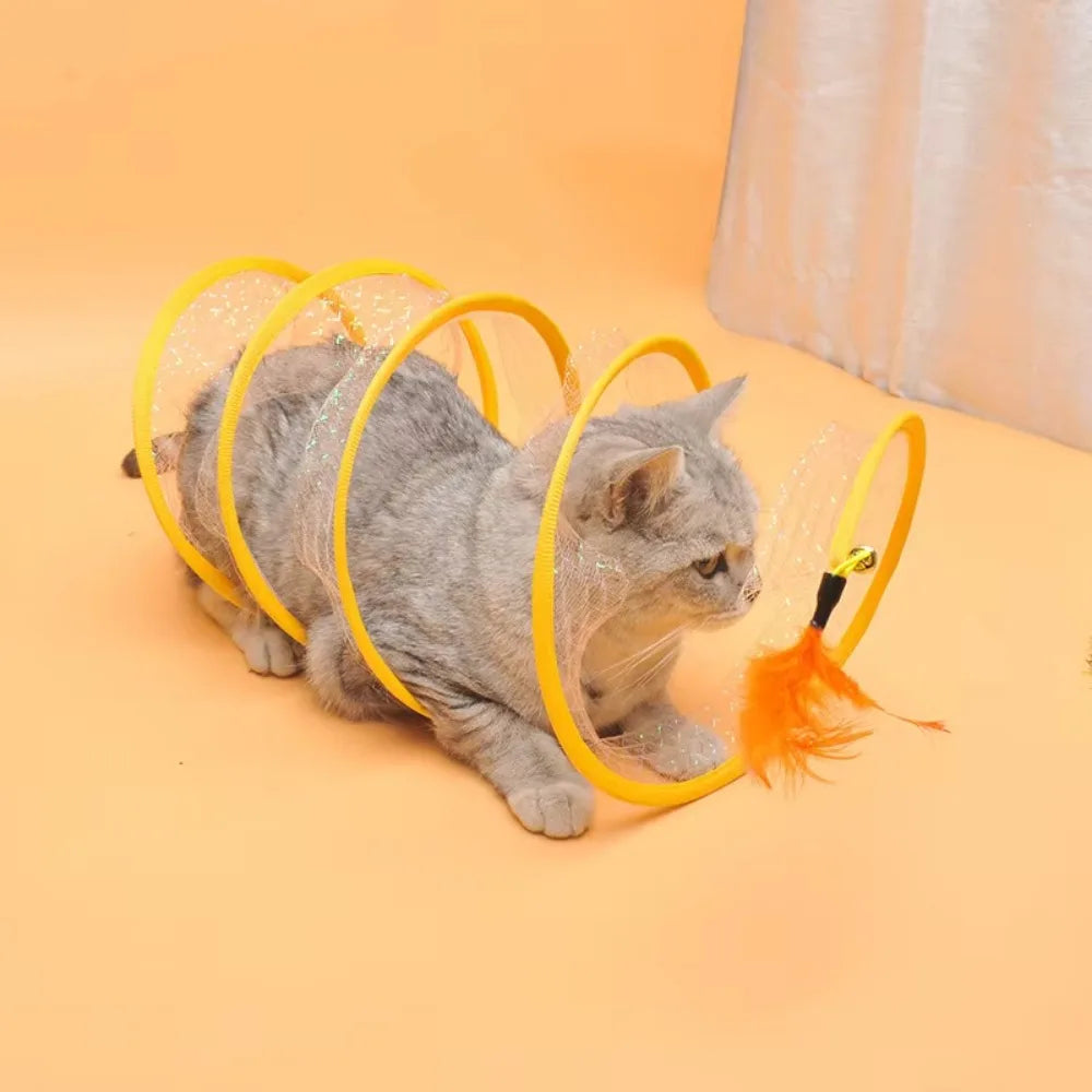 Foldable S-Shape Interactive Cat Tunnel for Endless Play