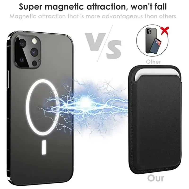 Slim Magnetic Leather Card Holder Wallet for iPhone