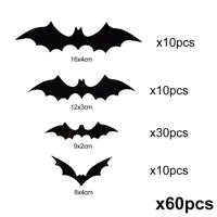 3D PVC Halloween Bats Wall Stickers