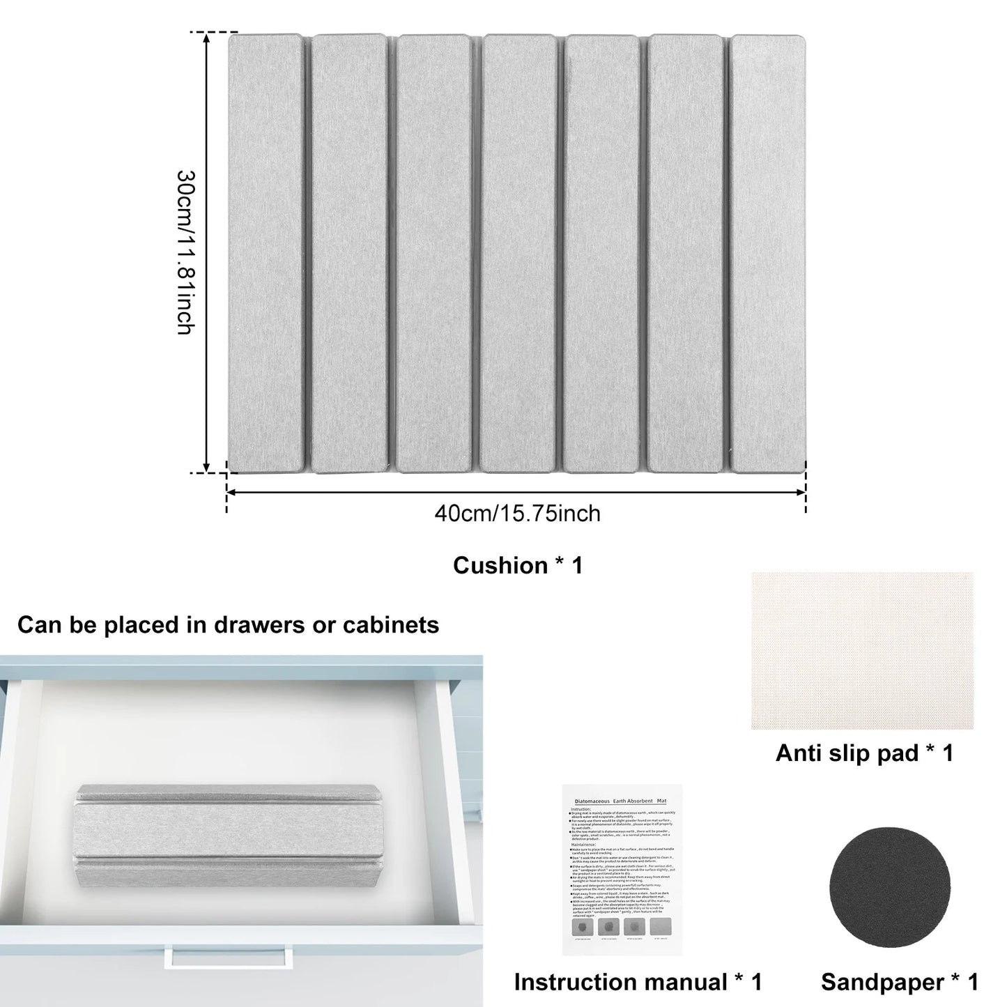 Foldable Diatomite Stone Dish Drying Mat — Compact, Ultra-Absorbent & Quick-Drying Kitchen Mat