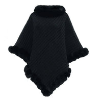 Elegant Faux Fur Shawl Cloak for Women