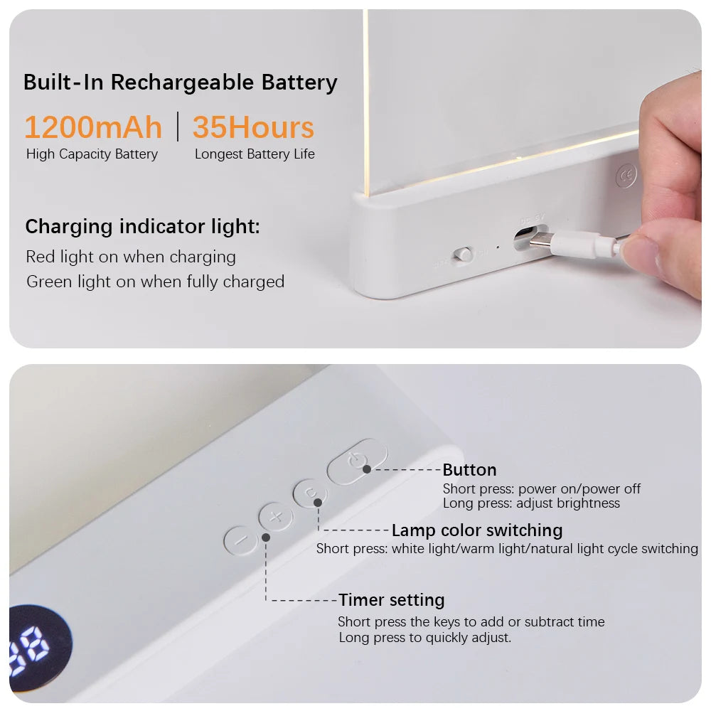 LED Night-Vision Flat-Panel Reading Lamp