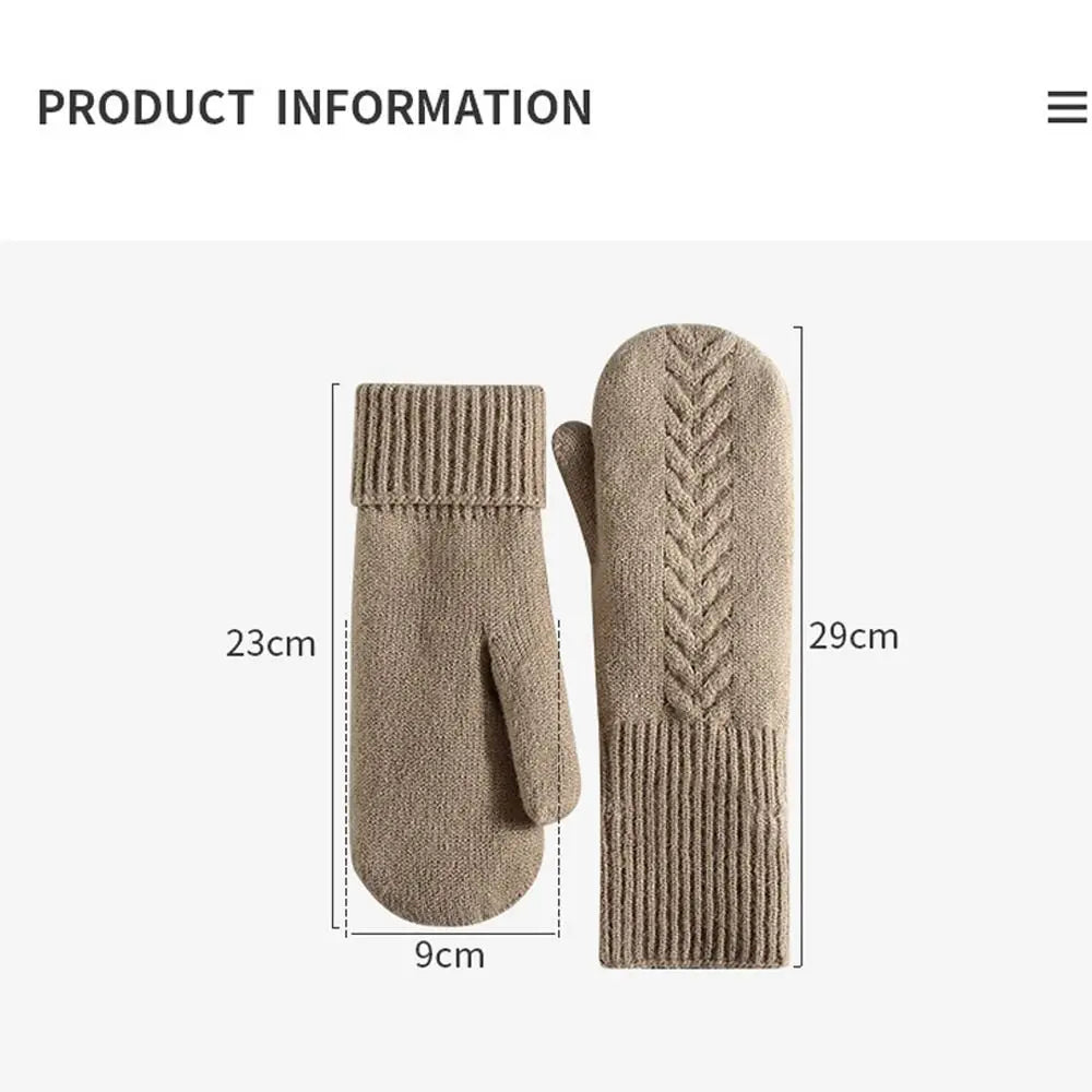 Double-Layer Fleece-Lined Winter Mittens for Maximum Warmth