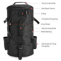 Fishing Tackle Backpack Tackle Box Organizer with Rod Holders