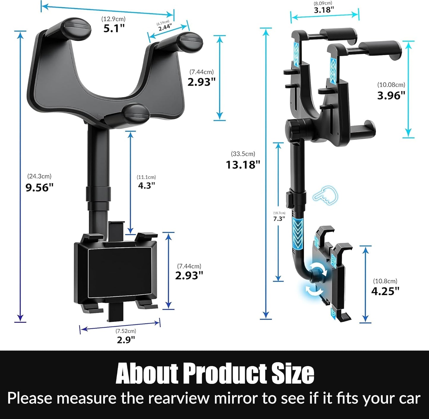 Rearview Mirror Phone Holder