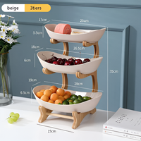 Multi-tiered wooden fruit bowl
