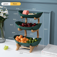 Multi-tiered wooden fruit bowl