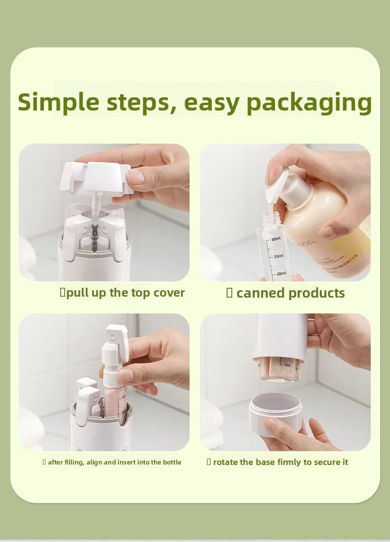 FURLLO 4 In 1 Travel Dispenser Portable Travel Bottles Leak Proof Leakproof Travel Container For Perfume Shampoo Conditioner Lotion...