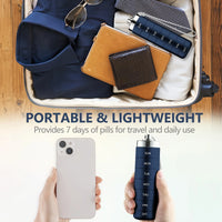 Furllo Weekly Pill Organizer-Waterproof Aluminum 7-Day Pill Case