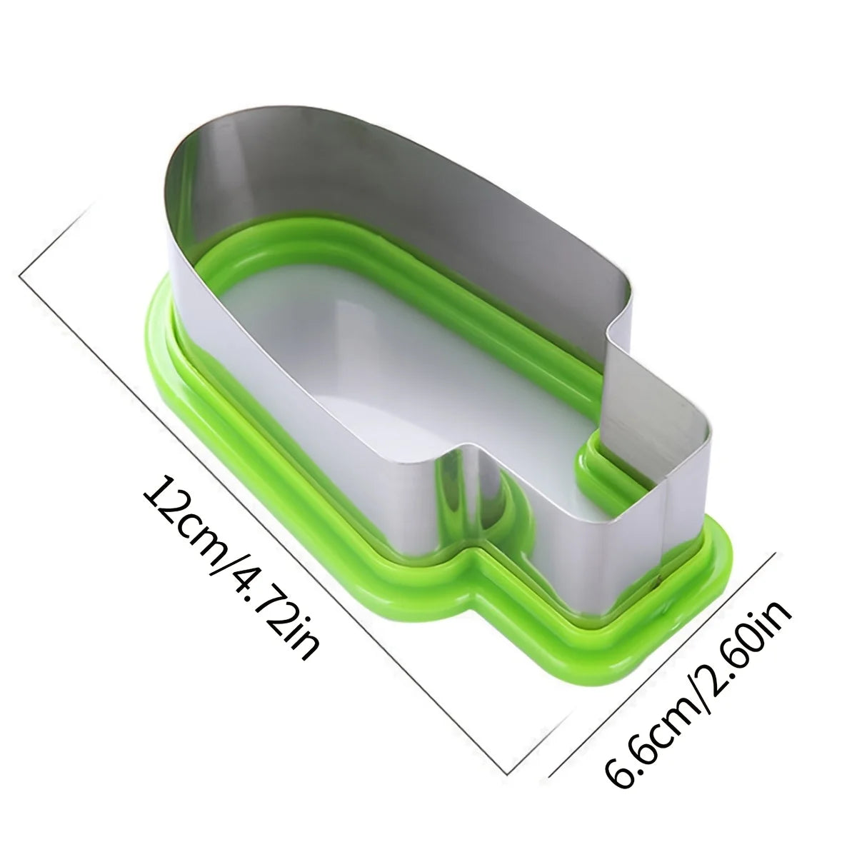 FURLLO 1pc Stainless Steel Watermelon Slicer and Popsicle Mold - Fun and Simple Fruit Cutter for Young People，Green Handle，Manual opera