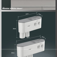 Furllo Magnetic Toothbrush Holder & Auto Toothpaste Dispenser — Wall Mount