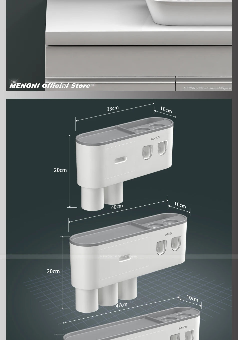 Furllo Magnetic Toothbrush Holder & Auto Toothpaste Dispenser — Wall Mount