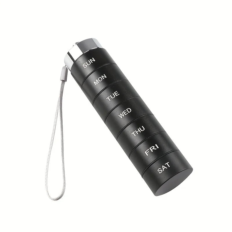Furllo Weekly Pill Organizer-Waterproof Aluminum 7-Day Pill Case