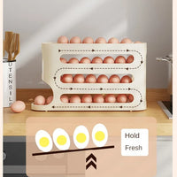 FURLLO 2-4-layer Slide Egg Storage Box Ladder Style Egg Box Storage Refrigerator Side Door Large Capacity Automatic Egg Rolling Machine