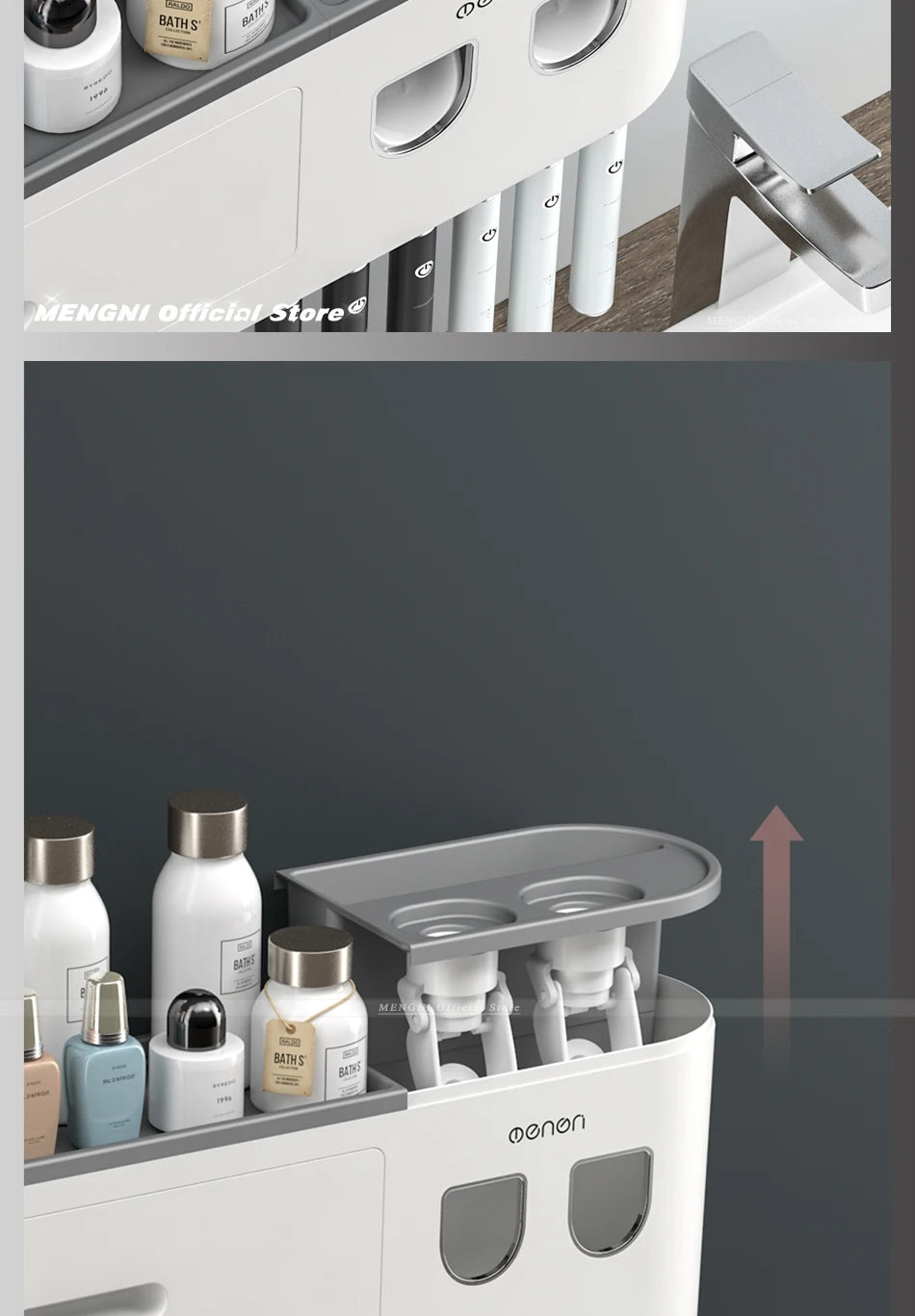 Furllo Magnetic Toothbrush Holder & Auto Toothpaste Dispenser — Wall Mount