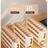 FURLLO 2-4-layer Slide Egg Storage Box Ladder Style Egg Box Storage Refrigerator Side Door Large Capacity Automatic Egg Rolling Machine
