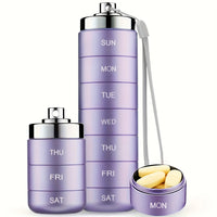 Furllo Weekly Pill Organizer-Waterproof Aluminum 7-Day Pill Case