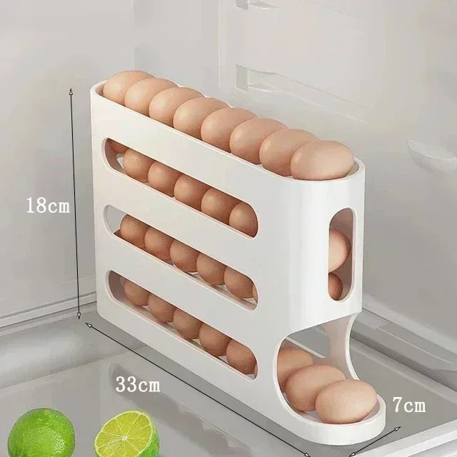 FURLLO 2-4-layer Slide Egg Storage Box Ladder Style Egg Box Storage Refrigerator Side Door Large Capacity Automatic Egg Rolling Machine