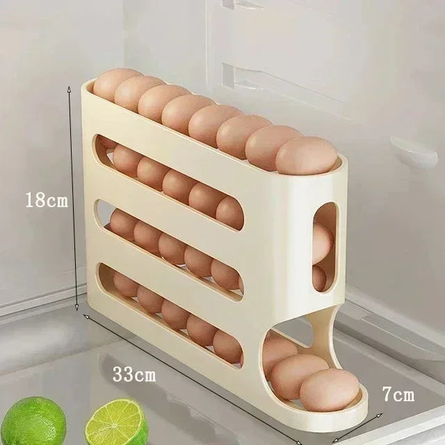 FURLLO 2-4-layer Slide Egg Storage Box Ladder Style Egg Box Storage Refrigerator Side Door Large Capacity Automatic Egg Rolling Machine