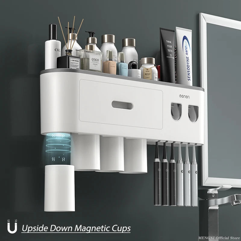 Furllo Magnetic Toothbrush Holder & Auto Toothpaste Dispenser — Wall Mount