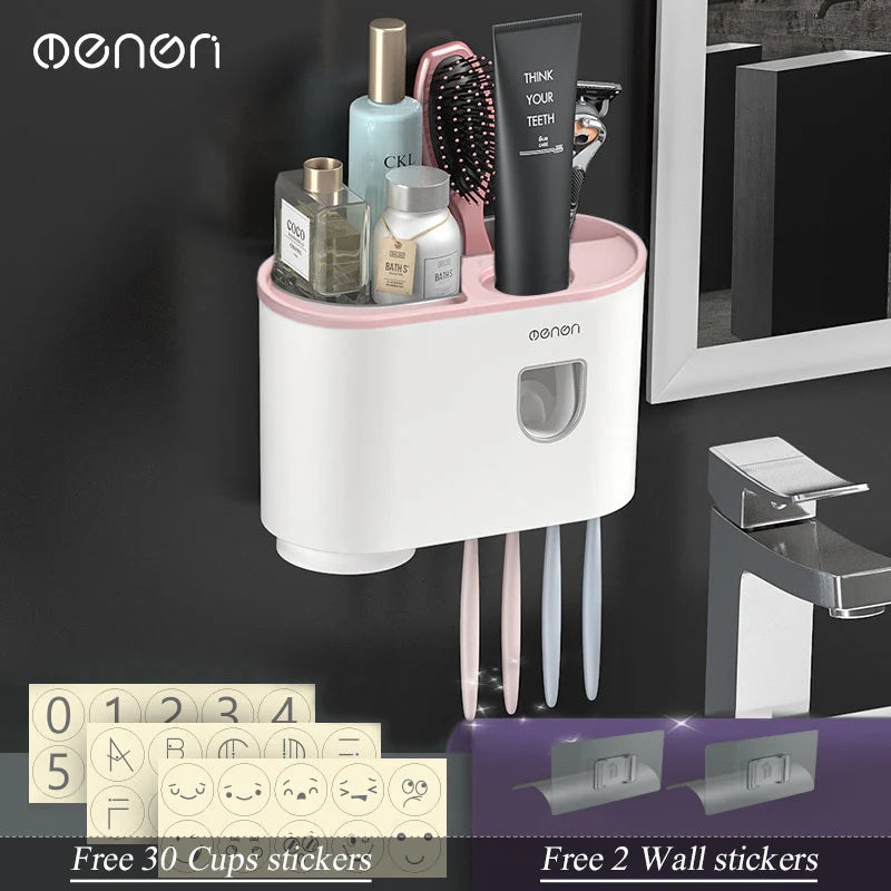 Furllo Magnetic Toothbrush Holder & Auto Toothpaste Dispenser — Wall Mount