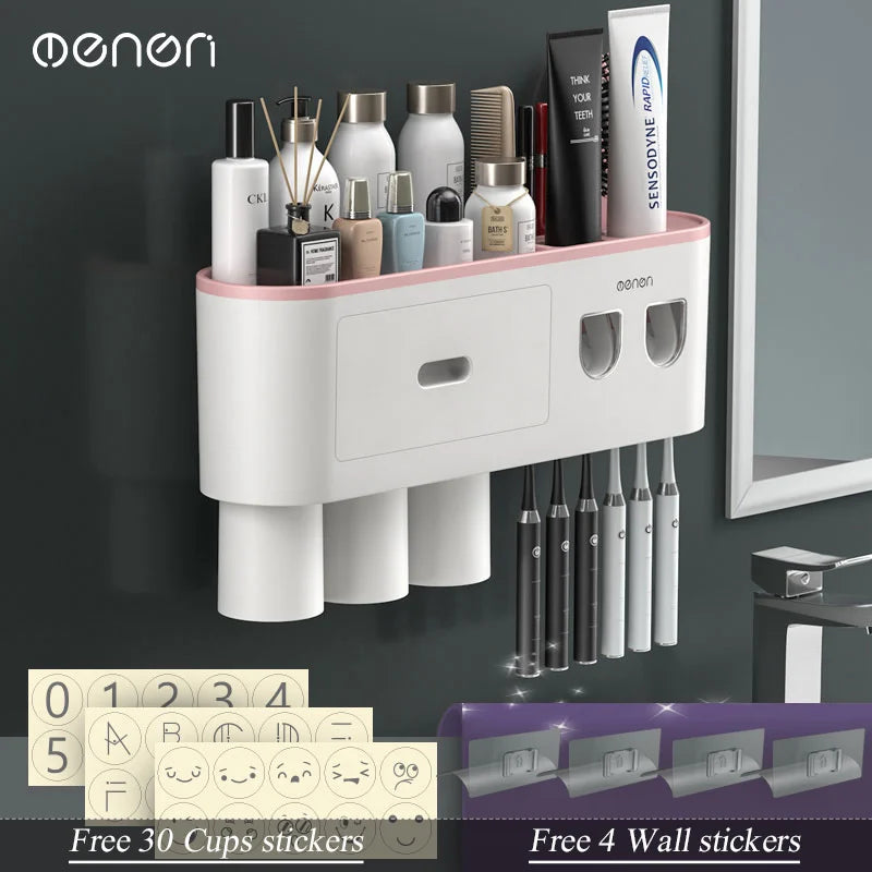 Furllo Magnetic Toothbrush Holder & Auto Toothpaste Dispenser — Wall Mount