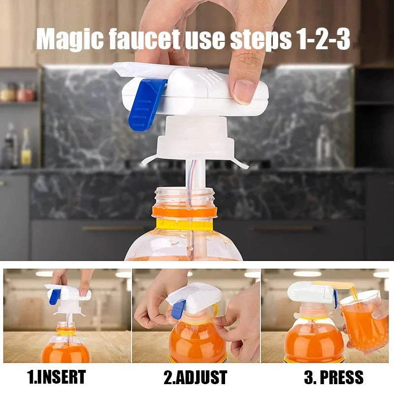 FURLLO Automatic Beverage Straw Beverage Dispenser Automatic Drinking Straw Suction Pump Magic Tap Spill Proof Water Pump Diy Dispenser