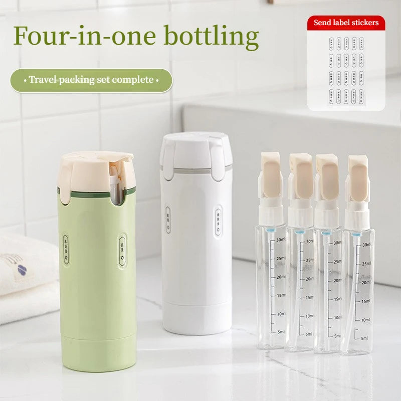 FURLLO 4 In 1 Travel Dispenser Portable Travel Bottles Leak Proof Leakproof Travel Container For Perfume Shampoo Conditioner Lotion...