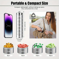 Furllo Weekly Pill Organizer-Waterproof Aluminum 7-Day Pill Case