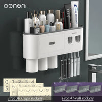 Furllo Magnetic Toothbrush Holder & Auto Toothpaste Dispenser — Wall Mount
