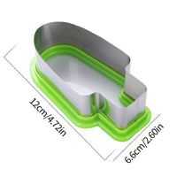 FURLLO 1pc Stainless Steel Watermelon Slicer and Popsicle Mold - Fun and Simple Fruit Cutter for Young People，Green Handle，Manual opera