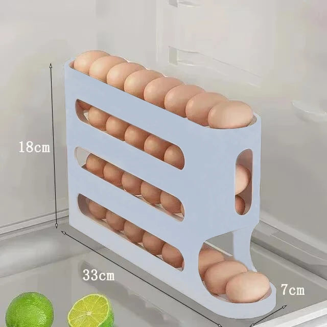 FURLLO 2-4-layer Slide Egg Storage Box Ladder Style Egg Box Storage Refrigerator Side Door Large Capacity Automatic Egg Rolling Machine