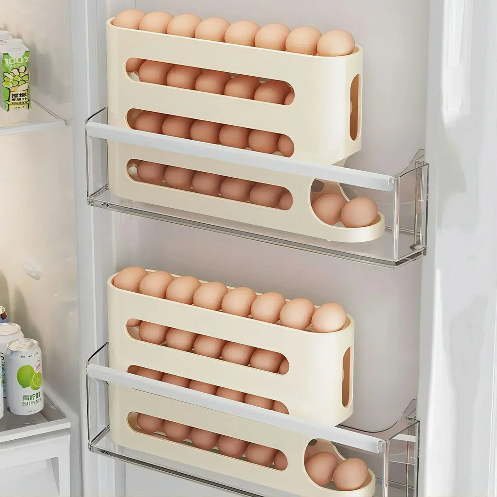 FURLLO 2-4-layer Slide Egg Storage Box Ladder Style Egg Box Storage Refrigerator Side Door Large Capacity Automatic Egg Rolling Machine
