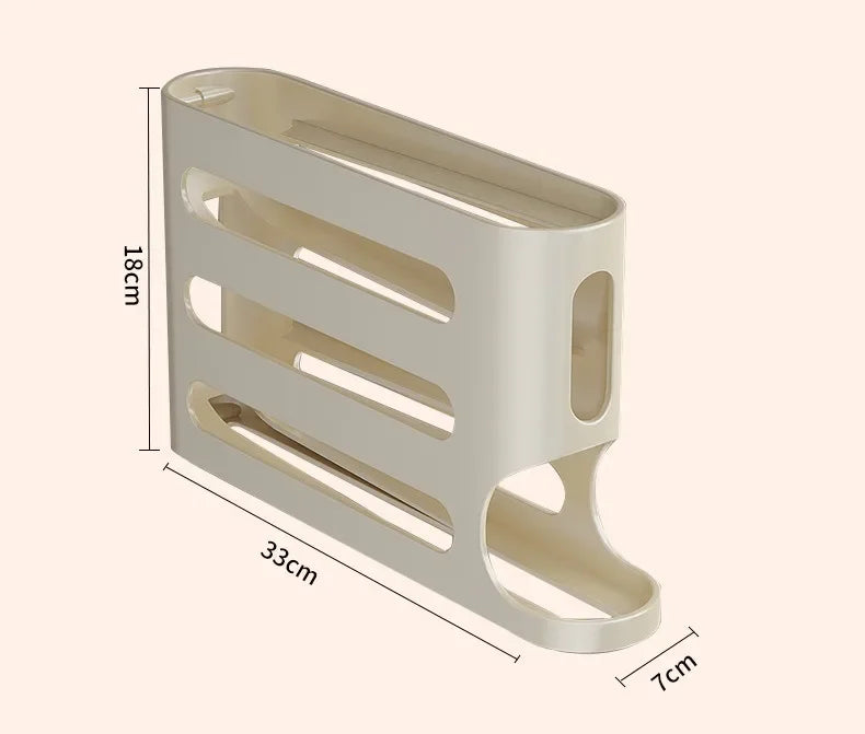 FURLLO 2-4-layer Slide Egg Storage Box Ladder Style Egg Box Storage Refrigerator Side Door Large Capacity Automatic Egg Rolling Machine
