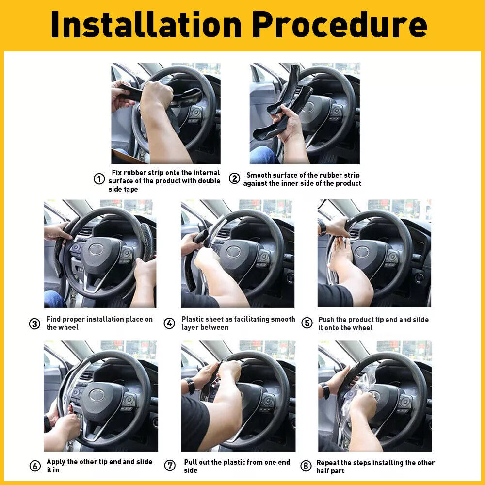 Universal Carbon Fiber Snap-on Steering Wheel Cover
